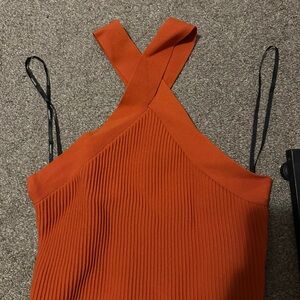 Orange Forever 21 crossed halter neck top (size M)
